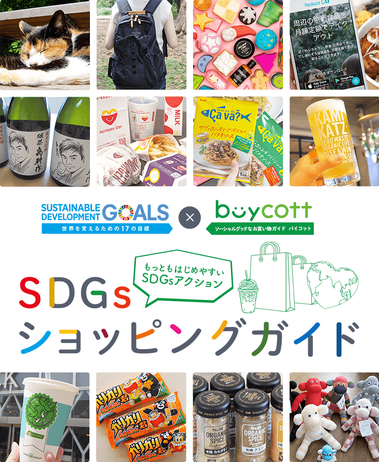 もっともはじめやすいSDGsアクション　SDGsショッピングガイド